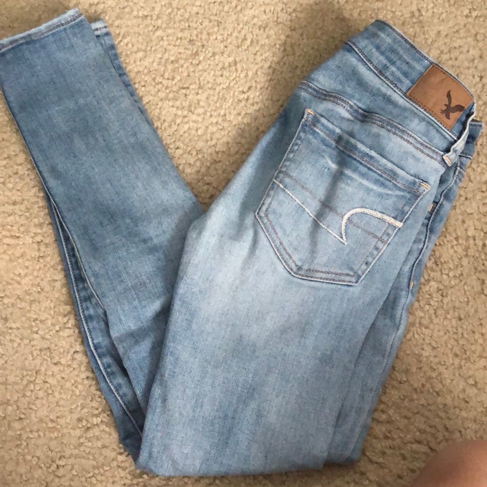 America Eagle light blue skinny jeans